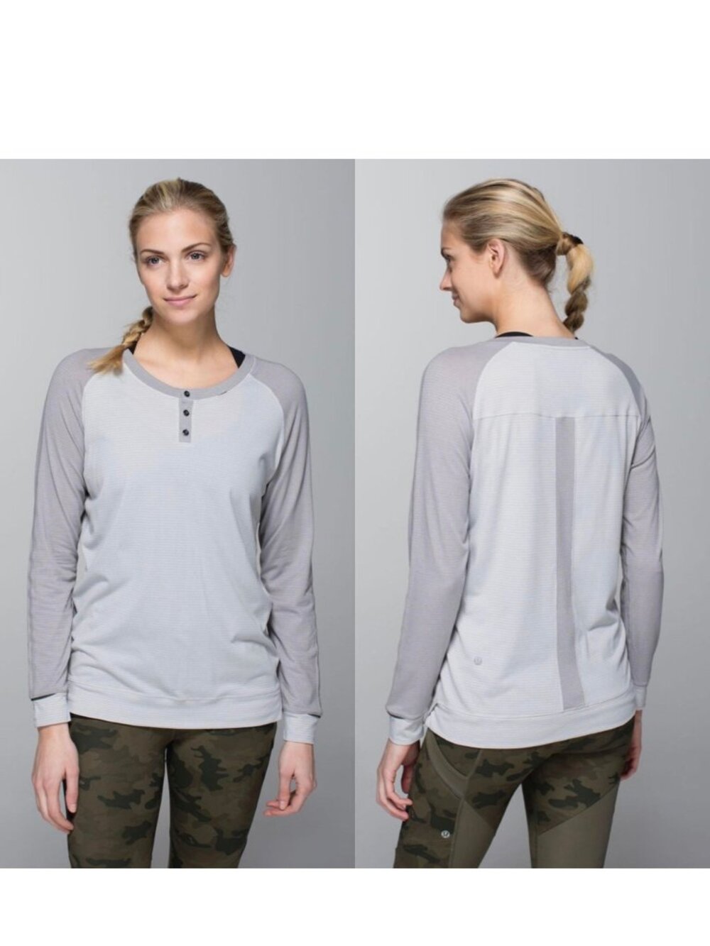 Lululemon | Runamuck Long Sleeve Heathered Light Grey | Size 6